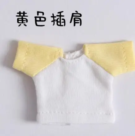 white yellow Новая Одежда для куклы ob11 bjd полосатая футболка для 1/12 bjd, obitsu11, ob11 аксессуары для куклы одежда - Цвет: white yellow