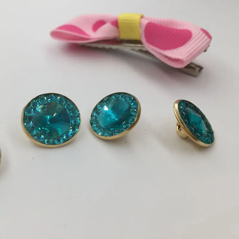13mm shirt button sky blue plastic rhinestone 10pcs sewing accessories round crystal buttons | Дом и сад