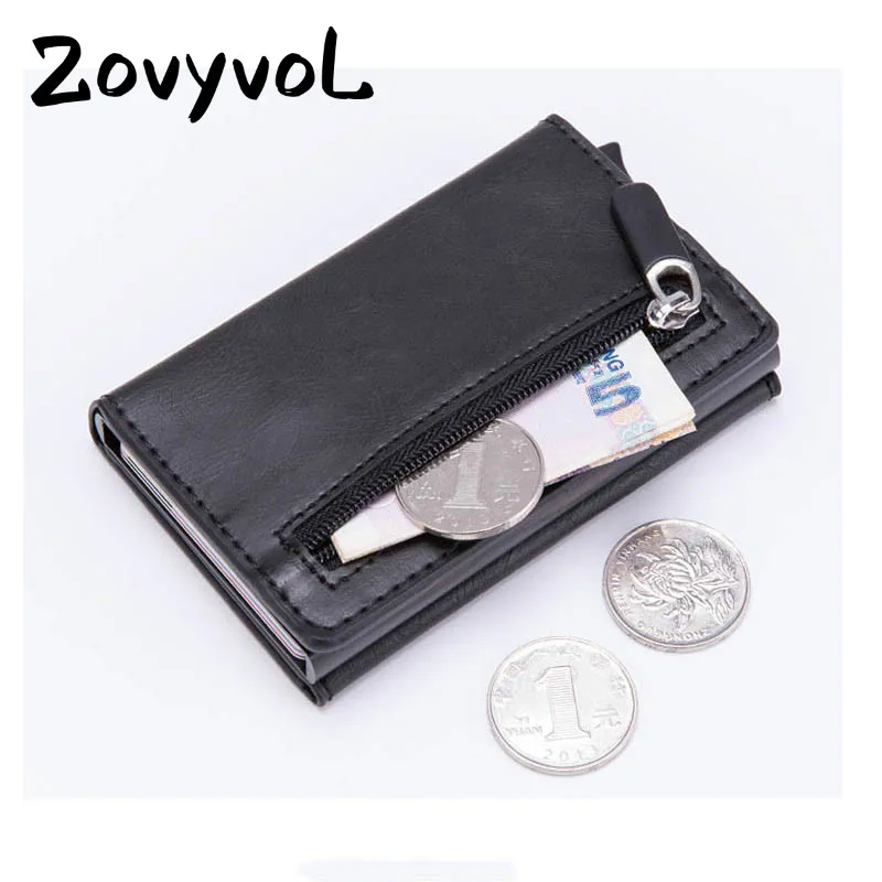 ZOVYVOL, новинка, кошельки для монет из искусственной кожи, магнитный закрывающийся держатель для карт, RFID блокирующий кошелек для карт, Умный кошелек, винтажный Повседневный Кошелек для денег
