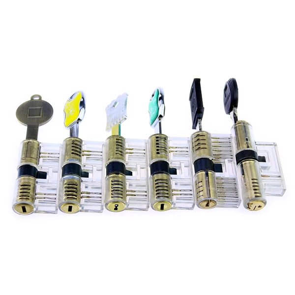 Новое поступление 6 шт. прозрачный вырез видимый замок для практики набор с