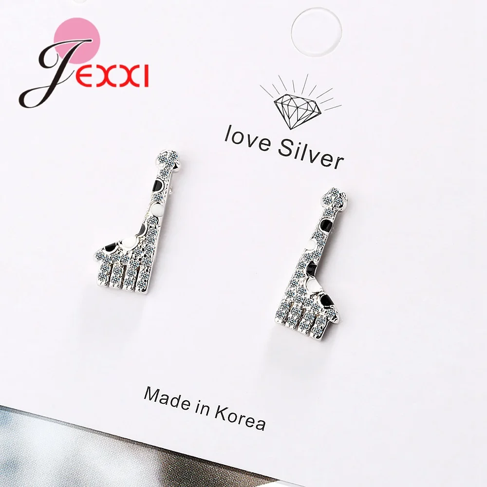 Модные женские S90 Животные Жираф Металл кубический циркон дизайн корейские