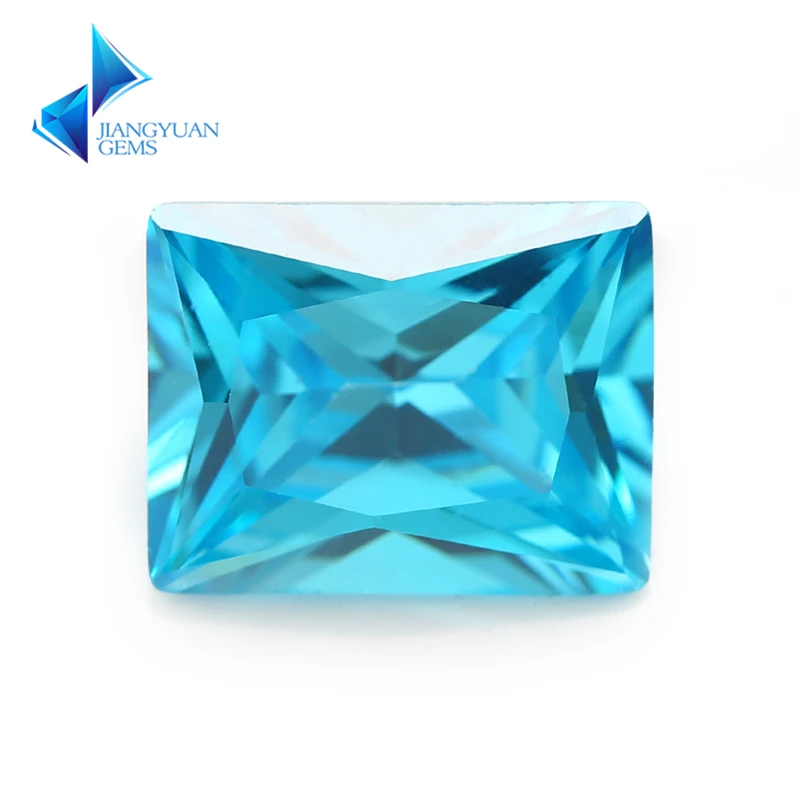 

2x4~9x11mm Rectangle Shape 5A+ Seablue Zirconia Stone 3x5-10x12mm Synthetic Gems Cubic Zirconia For Jewelry