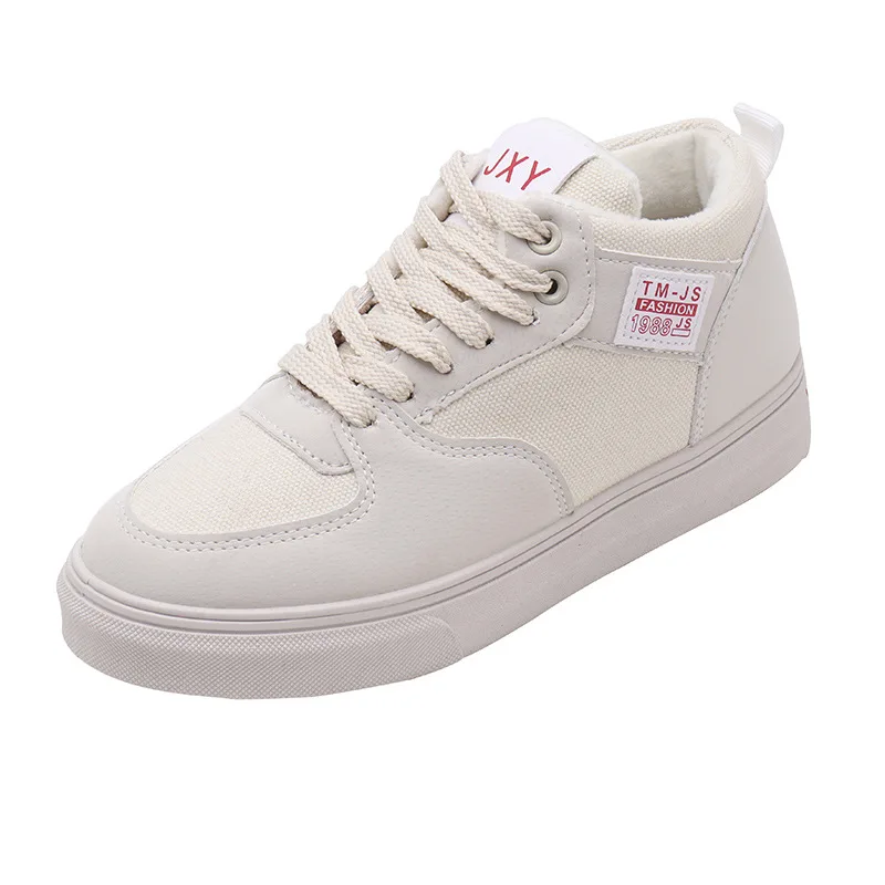 2018 зимняя модная повседневная парусиновая Обувь На Шнуровке белые Сникерсы для