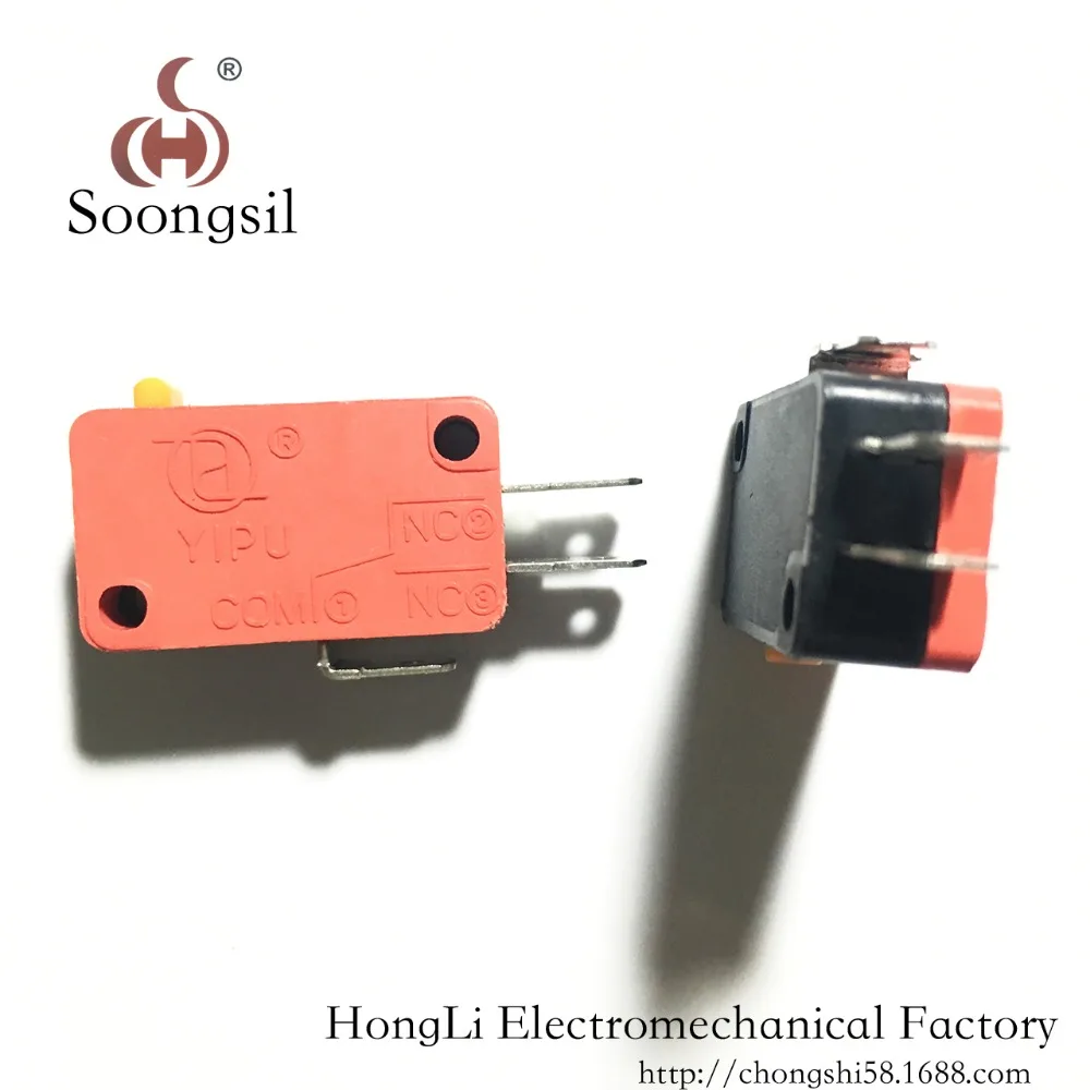 Микро переключатель два контакта мгновенный SPDT красный роликовый рычаг №/NC