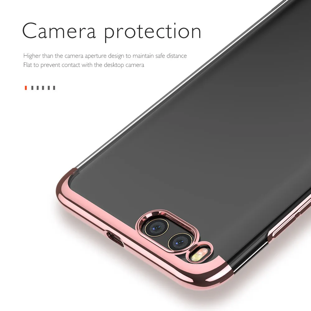 Чехол для Xiaomi mi6 FLOVEME с золотым покрытием ультратонкие прозрачные мягкие