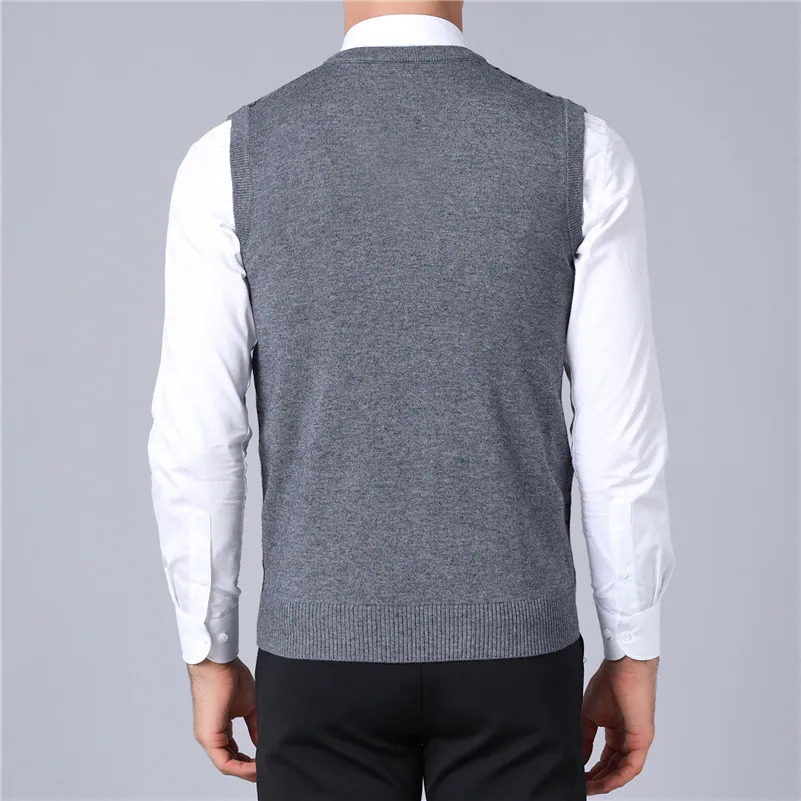 UNIVOS KUNI 2019 Autumn New Fashion Casual Slim Men Sweaters Vest Plaid Men's Pullover свитер Plus Size 4XL J308 | Мужская