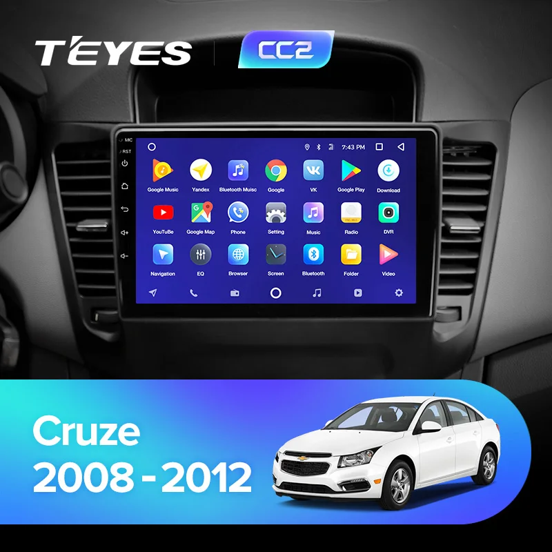 TEYES CC2 Штатная магнитола для Шевролет Круз Chevrolet Cruze J300 2009 2011 2012 2013 Android 8.1, до 8-ЯДЕР, до 4+ 64ГБ 32EQ+ DSP 2DIN автомагнитола 2 DIN DVD GPS мультимедиа автомобиля головное устройство