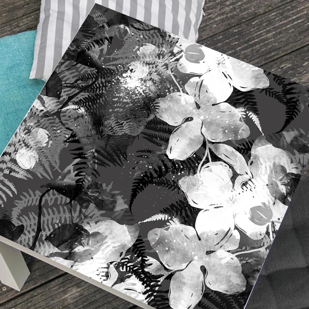 Настольная палка в китайском стиле Орхидея черно белые чернила