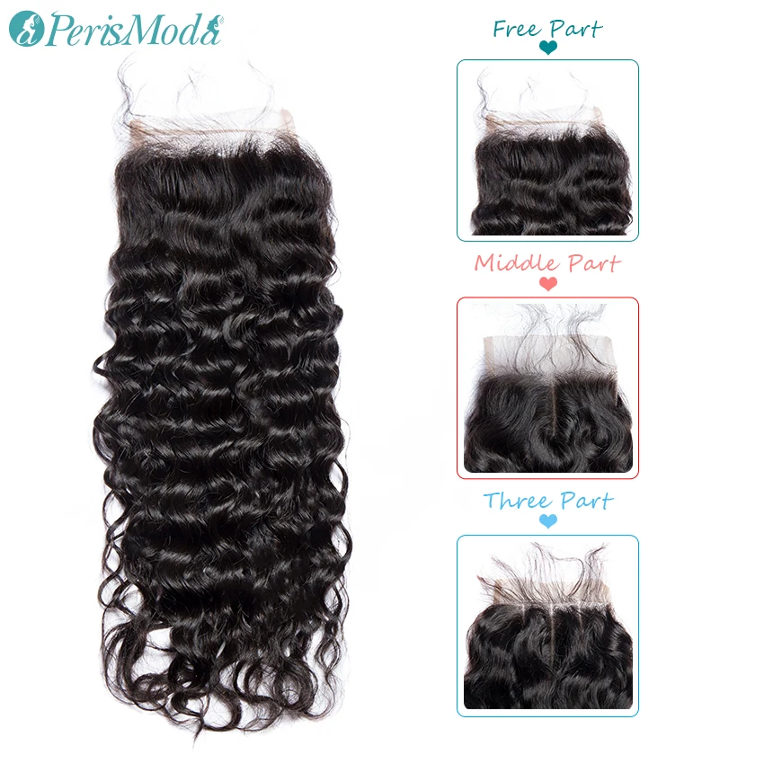 Perismoda волосы волнистые Комплект s с закрытием перуанские накладные 8 &quot 28&quot Remy