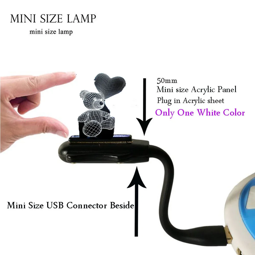 Иллюзия RGB 3D Милый Детский плюшевый медвежонок в форме сердца воздушный шар