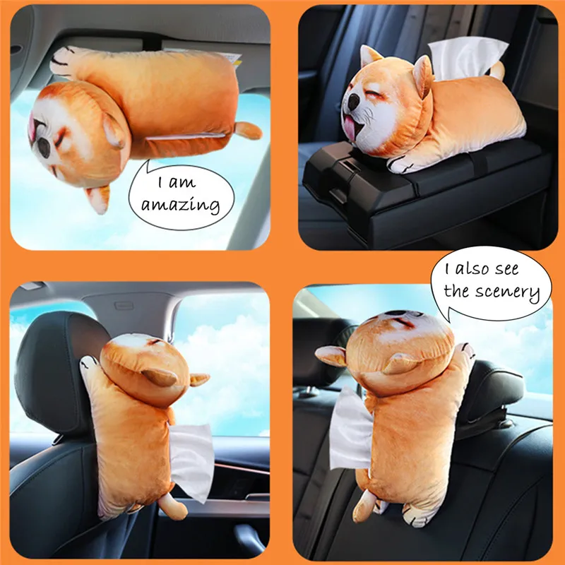 Автомобильный подлокотник коробка для салфеток автомобиль с подносом собака