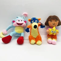 3pcslot popular 25cm genuine love adventure of dora monkey fox swiper plush toy stuffed soft tv movie game doll kid cute gift