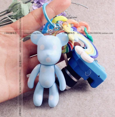 Bomgom фонарик светящаяся камера меховой помпон мультфильм Popobe glomy Bear очаровательный брелок на сумку брелок для ключей брелок игрушки-брелоки