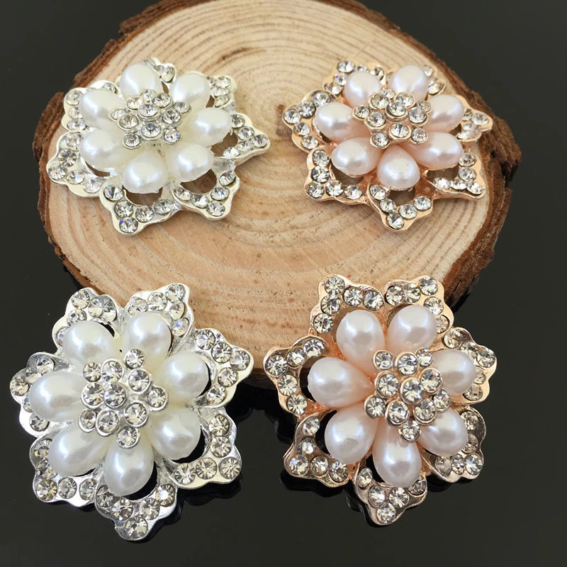 Жемчужная брошь с плоской спинкой для приглашений стразы круглая Цветочная