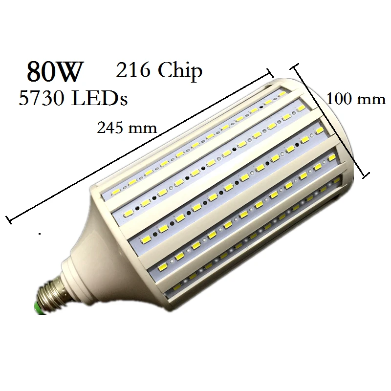 Лампада 40 Вт 50 60 80 100 светодиодная лампа 5730SMD E27 E40 E26 B22 кукурузная 110 В 220 подвесная