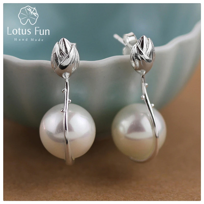 Женские Висячие серьги Lotus Fun Настоящее серебро 925 пробы ювелирное изделие ручной