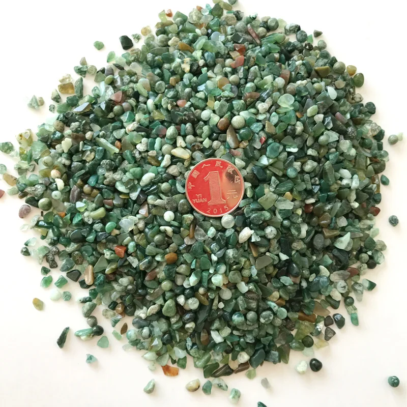 Оптовая продажа акватический Агат оригинальный зеленый камень кристалл гравий