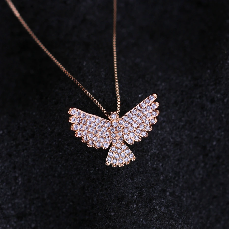 Роскошный кулон с Ястребом ожерелье полностью проложенный цирконием Орел колье