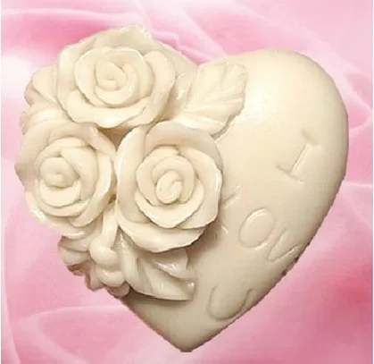 Новая силиконовая форма для мыла в форме сердца с розой и надписью i love you|silicone soap