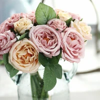 1bunch artificial ranunculus bouquet flower diy silk flower for party home wedding decorative craft pink
