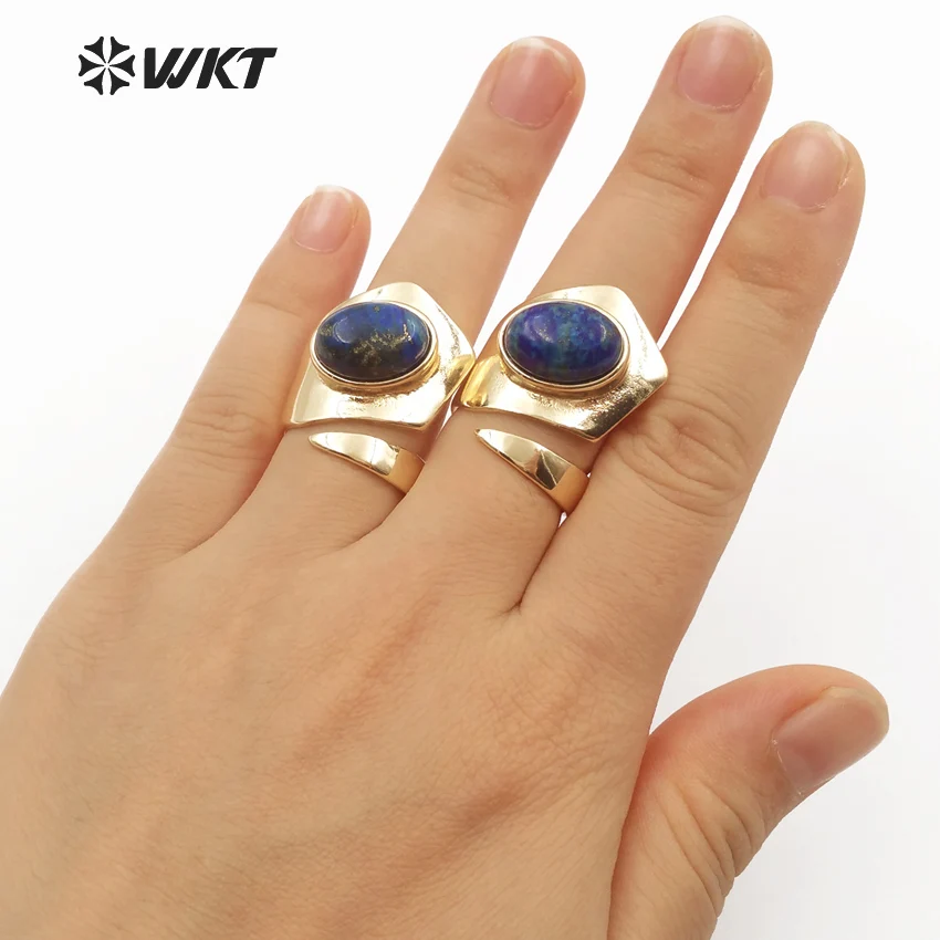 WT-R309 сверкающие изысканные натуральные кольца голубой овальной формы крошечный