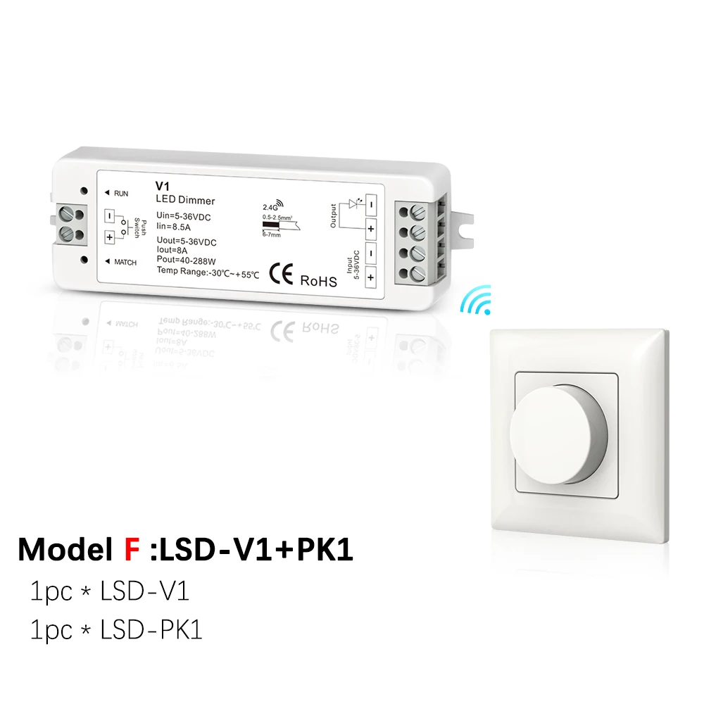 Model F Светодиодный диммер 12 В 24 В ШИМ 2,4G светодиодный сенсорный RF беспроводной пульт дистанционного управления 5 в 36 В умный Wifi диммер контроллер для одноцветной светодиодной ленты - Цвет: Model F