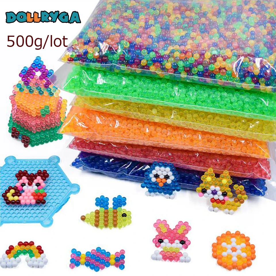 Волшебные бусины DOLLRYGA сделай сам с распылителем воды 500 г 6000 шт. прозрачные