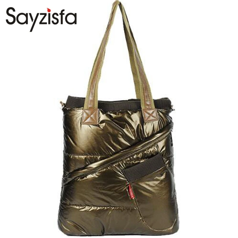 Sayzisfa 2017 Brand New Winter Women Warm Handbags Korean casual Ladies Down bag Fashion Shoulder Bags Female tote Bolsa T450 | Багаж и