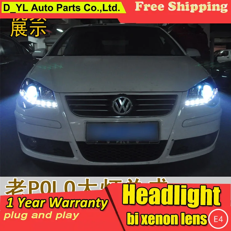 D_YL автомобильный Стайлинг для VW Polo фары 2008-2009 СВЕТОДИОДНЫЙ DRL Объектив двойной