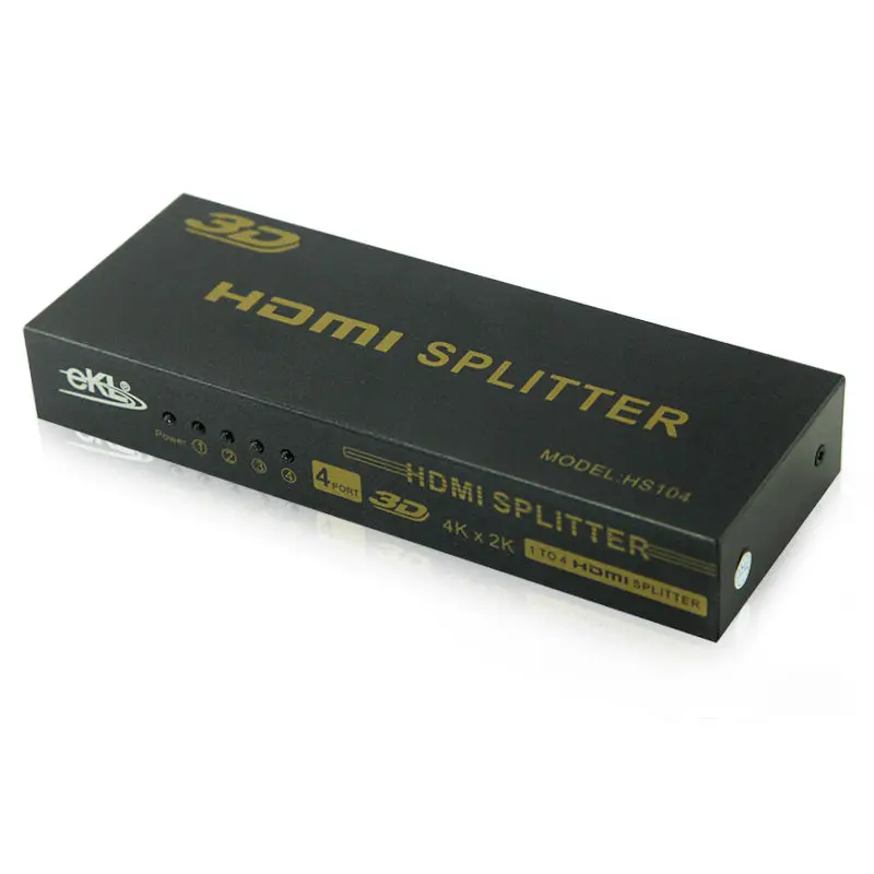 EKL-HS104 HDMI Splitter 1 вход 4 выхода 3D HD видео компьютер К с аудио 1080 P адаптер |
