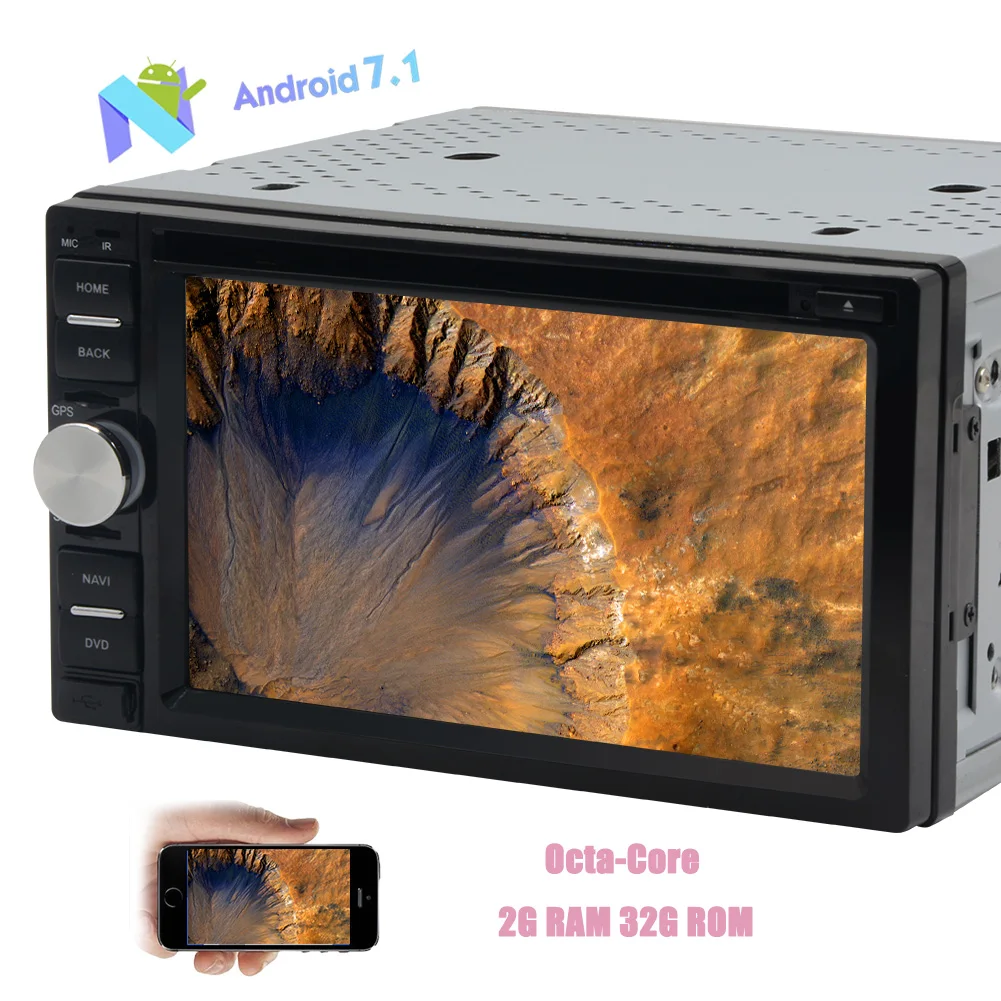 EinCar 8 ядер Android 7 1 в тире автомобильный стерео 2G RAM 32GB ROM WiFi 4G Bluetooth GPS двойной 2 Din FM/AM