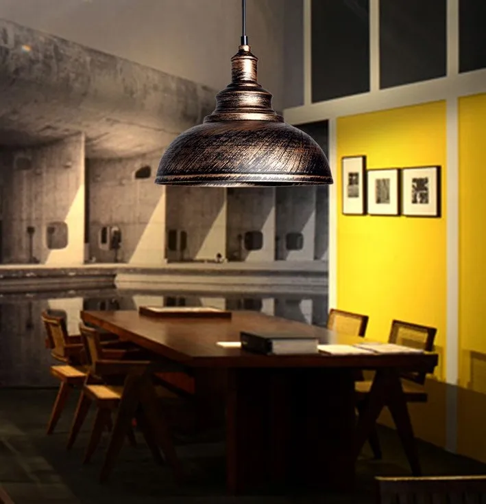 Винтажный подвесной светильник в стиле индастриал из кованого железа для
