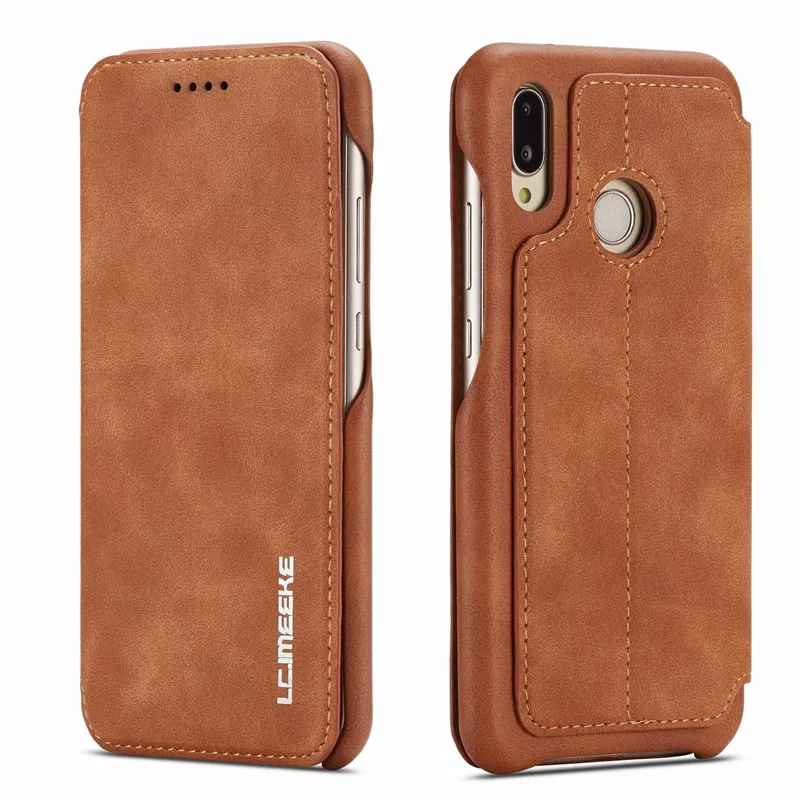Light Brown Чехол для huawei P30 Lite, Магнитный чехол для телефона, чехол для huawei P30 Pro, чехол s, кожаный винтажный Чехол-кошелек, чехол для huawei P30 Pro - Цвет: Light Brown