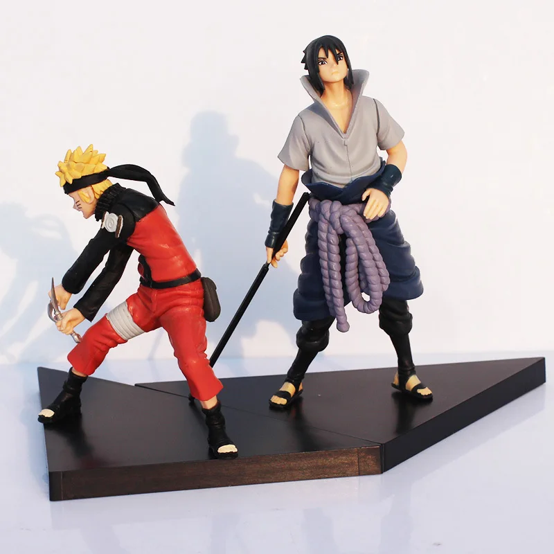 Naruto цифры Uzumaki + Саске ПВХ фигурку игрушки 12 14 см 2 шт./лот кунаи|Куклы| |
