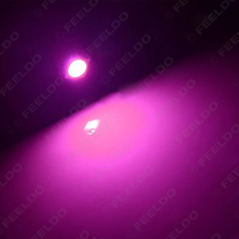 FEELDO 100 шт. 12В T5 5050 1SMD 1LED Автомобильная боковая лампа с клиновидным цоколем