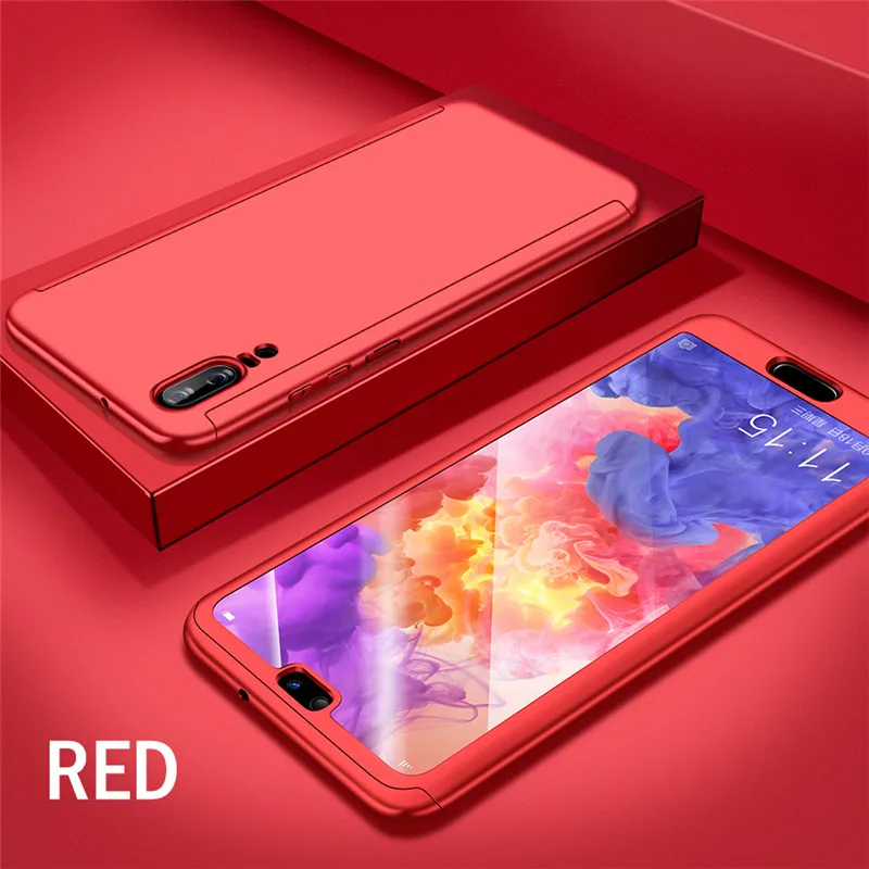 Red Роскошный 360 градусов полный чехол для телефона для huawei P20 Lite P20 Pro Чехол для huawei mate 10 20 Pro Lite mate 20X чехол s - Цвет: Red