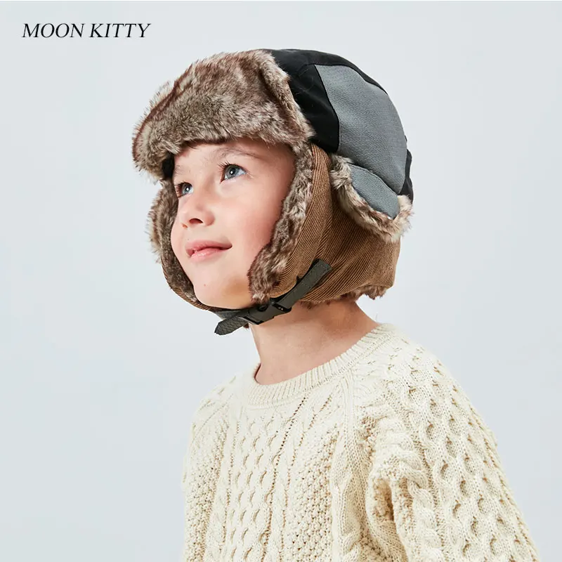 Moon Kitty/зимняя куртка-бомбер для маленьких мальчиков с уплотненными ушками