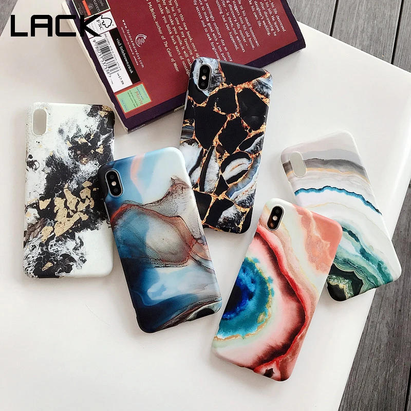 LACK ретро текстура мрамор мягкий IMD чехол для телефона для iPhone 11 11Pro Max X XS Max XR 6 6S 7 8 Plus карамельный цвет матовая задняя крышка