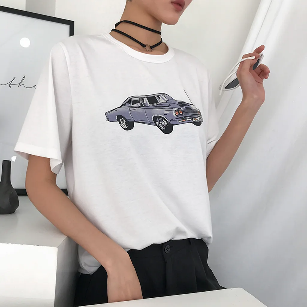 Лето 2019 футболка с машинкой женская круглым вырезом Kawaii Классическая для отдыха