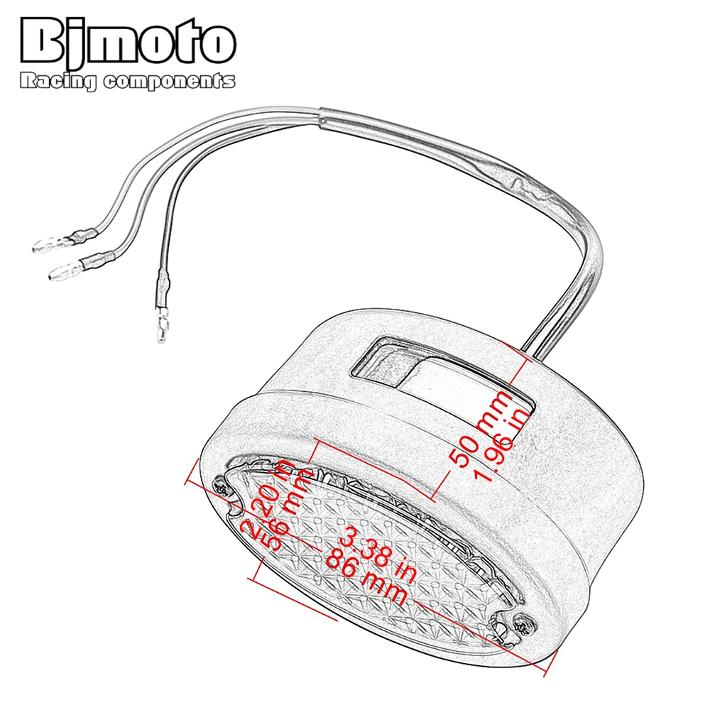 Мотоциклетный светодиодный индикатор Заднего Хода BJMOTO модный сигнал стоп