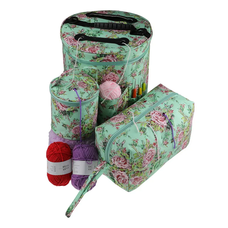 Сумка для хранения пряжи пустая сумка тоут вязания с цветами пиона домашние