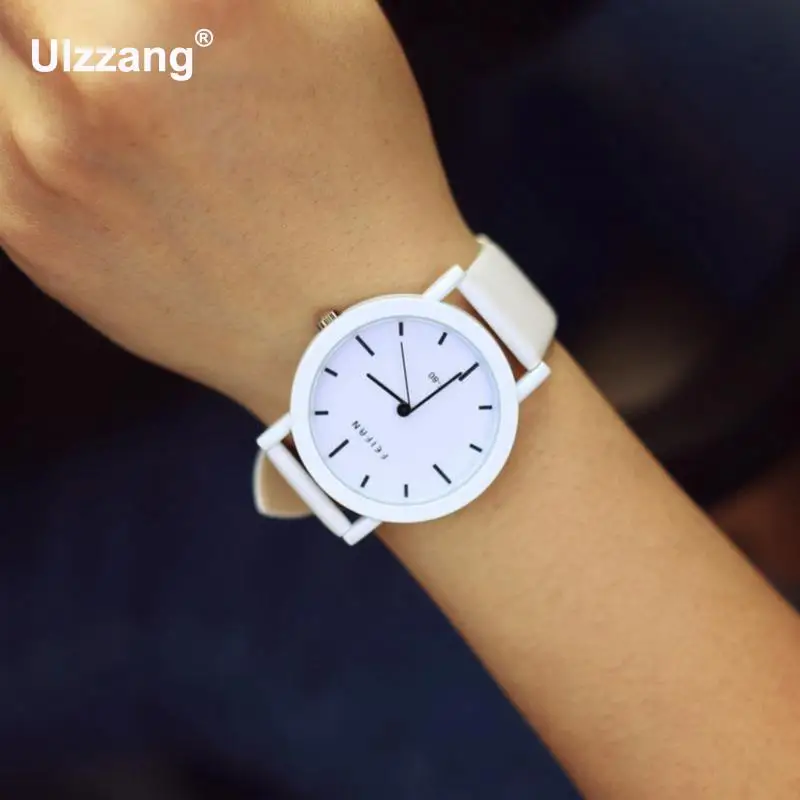 Повседневные модные черные и белые кварцевые кожаные Наручные часы FEIFAN подарок