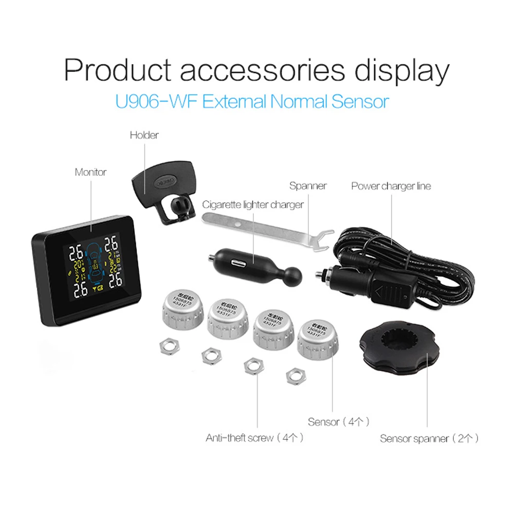 U906C-WF 2 USB-порта для зарядки телефона беспроводная автомобильная система контроля