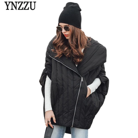 YNZZU брендовая Новая модная осенне зимняя женская куртка-пуховик на 90% белом утином пуху, плащ с рукавом средней длины, парка с капюшоном, YO444 - Цвет: Черный