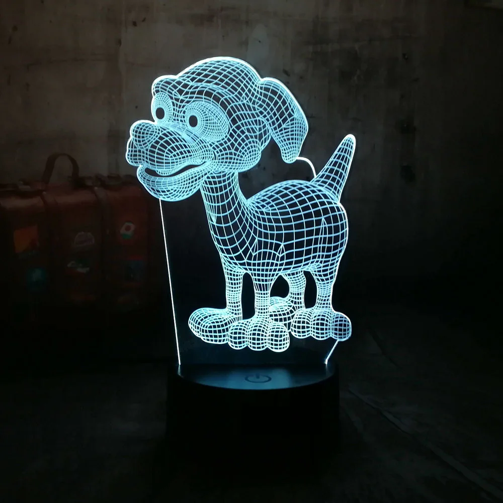 3D милый собачий Щенячий патруль светодиодный Lampara RC Ночник настольный светильник