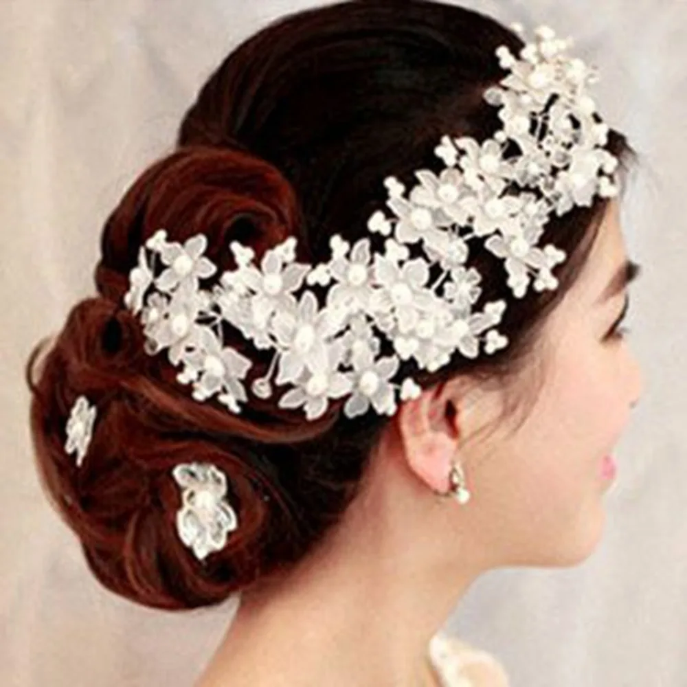 Exquisite handmade pearl head flower bridal tiara12 | Свадьбы и торжества
