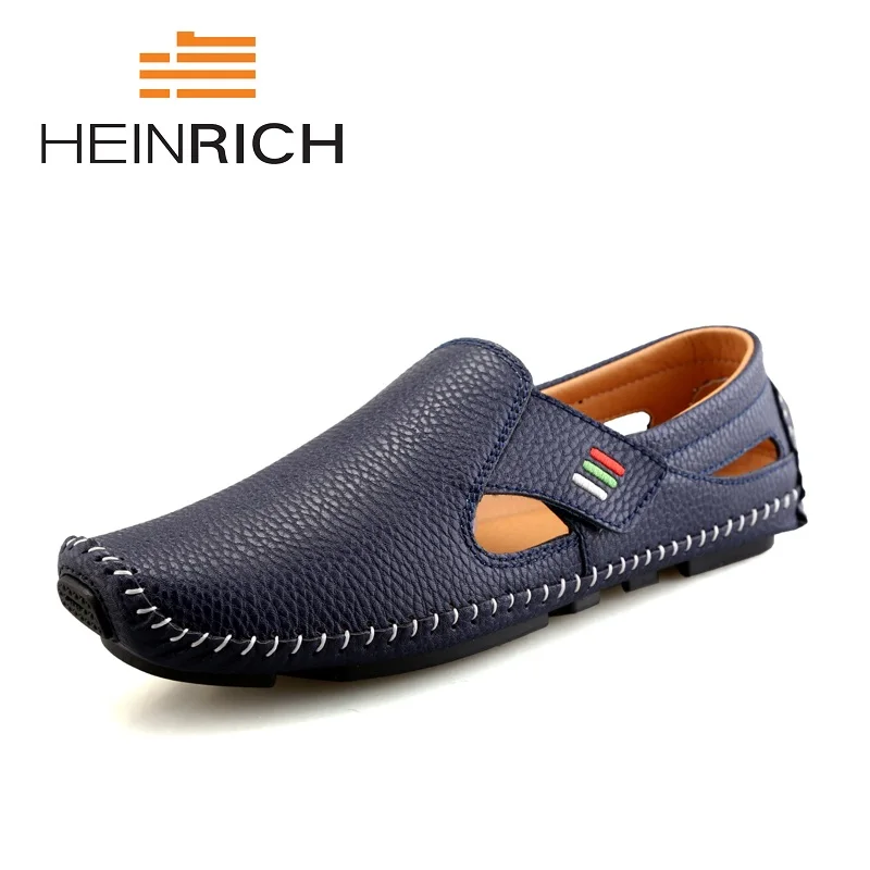 HEINRICH Luxury Brand Men Shoes Leather Loafers Outdoor Casual Fashion Krasovki Summer Moccasins Mens Moda Hombre 2018 | Обувь