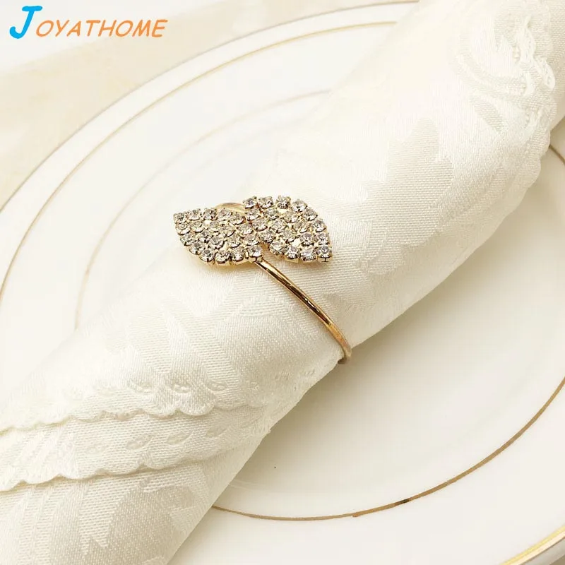 Joyathome Изысканный High End форма серебряного листа кольца для салфеток металлическая