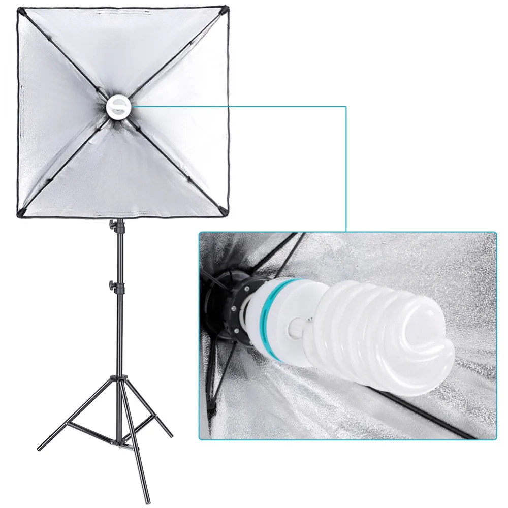 Neewer 700W 5500K софтбокс для студийной фотосъемки осветительный набор 24x24 дюйма