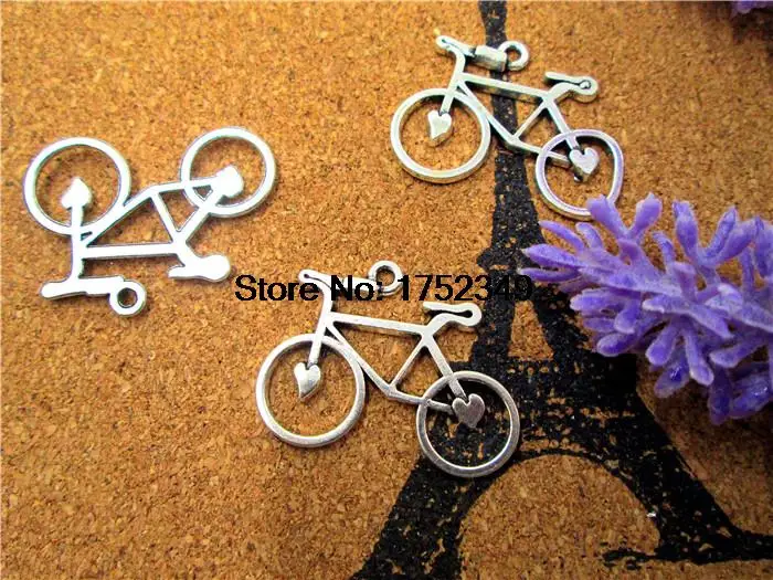 

75PCs bicycle Charms-- Antique silver tone Lovely Bike Charm Pendant ,23x30mm